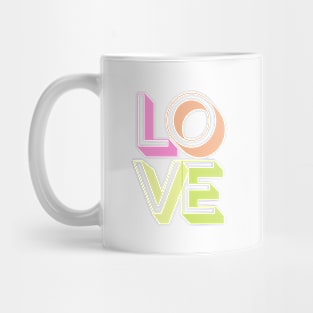 LOVE Pastel Rainbow Mug